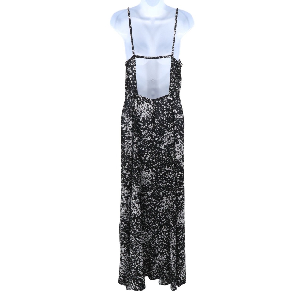 PAMPELONE Floral Cutout Open Back Rayon Maxi Dress Black White XL Feminine - Picture 3 of 7